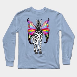 Zebra with rainbow wings Long Sleeve T-Shirt